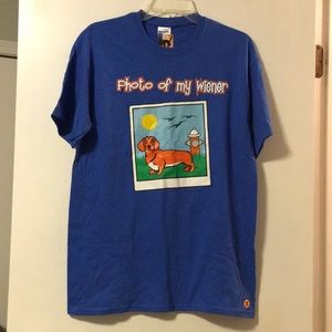 “Photo of my Wiener” Blue Graphic Tee